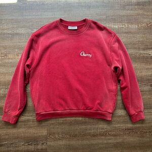 Cherry LA - Red logo embroidered sweatshirt.